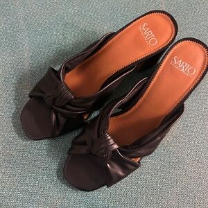 Sarto Black Chunky Sandals Size 10